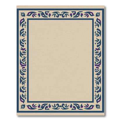 Deep Blue Purple Nature Border Rug