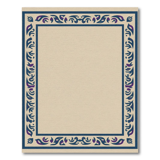 Deep Blue Purple Nature Border Rug