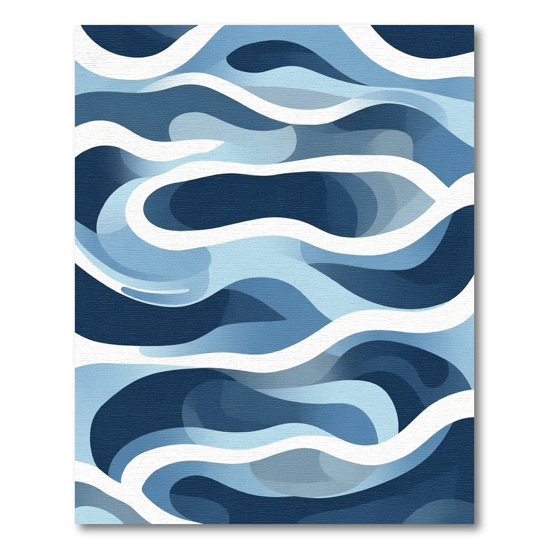 Deep Blue Wave Abstract Rug