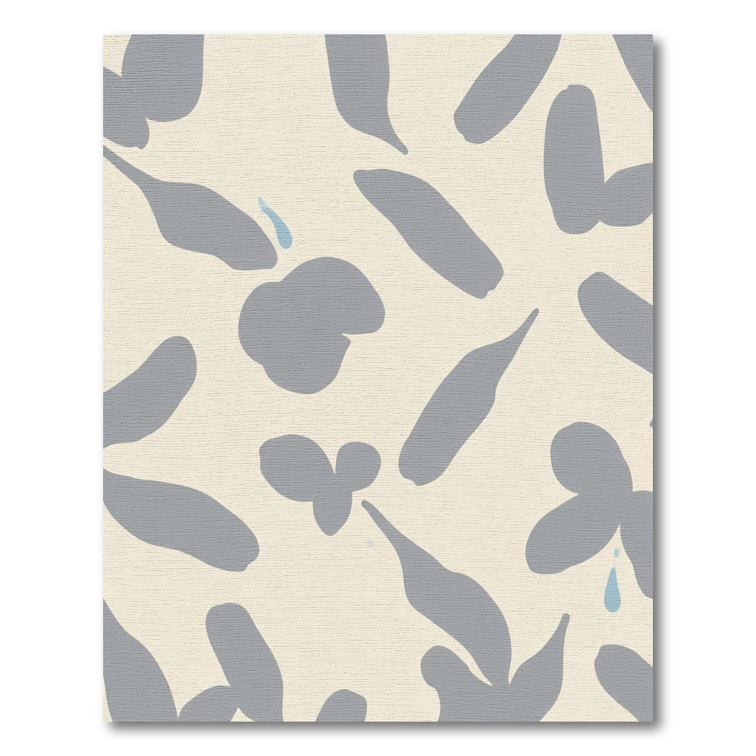 Soft Blue Petal Abstract Meadow Rug