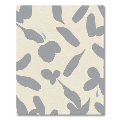 Soft Blue Petal Abstract Meadow Rug