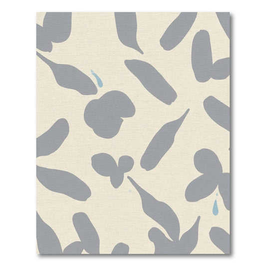 Soft Blue Petal Abstract Meadow Rug