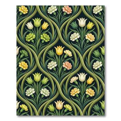 Art Nouveau Floral Meadow Cream Yellow Rug
