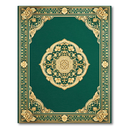 Green Gold Floral Medallion Floral Vintage Area Rug