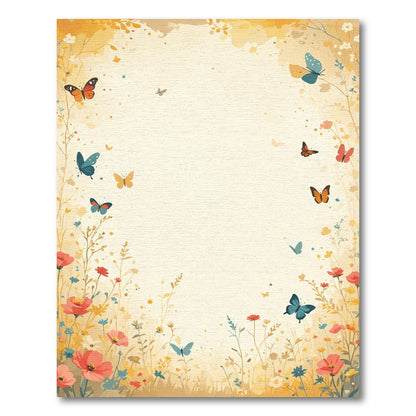 Whimsical Golden Butterfly Garden Rug
