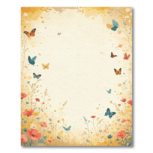 Whimsical Golden Butterfly Garden Rug