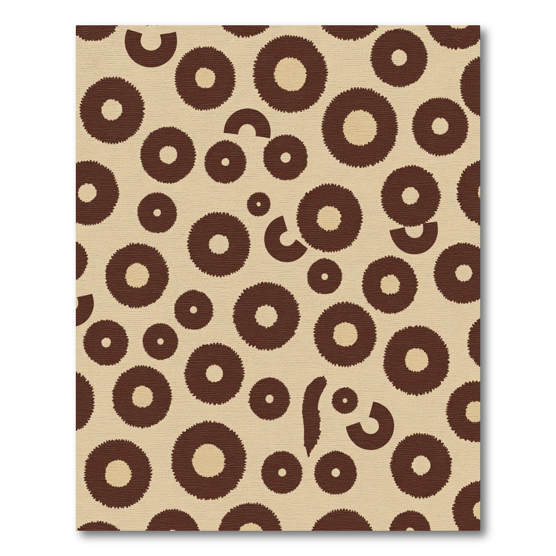 Brown Circles With Jagged Edges Rug