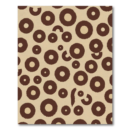 Brown Circles With Jagged Edges Rug