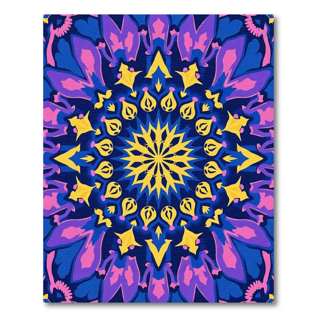 Radiant Blue Yellow Mandala Bloom Rug