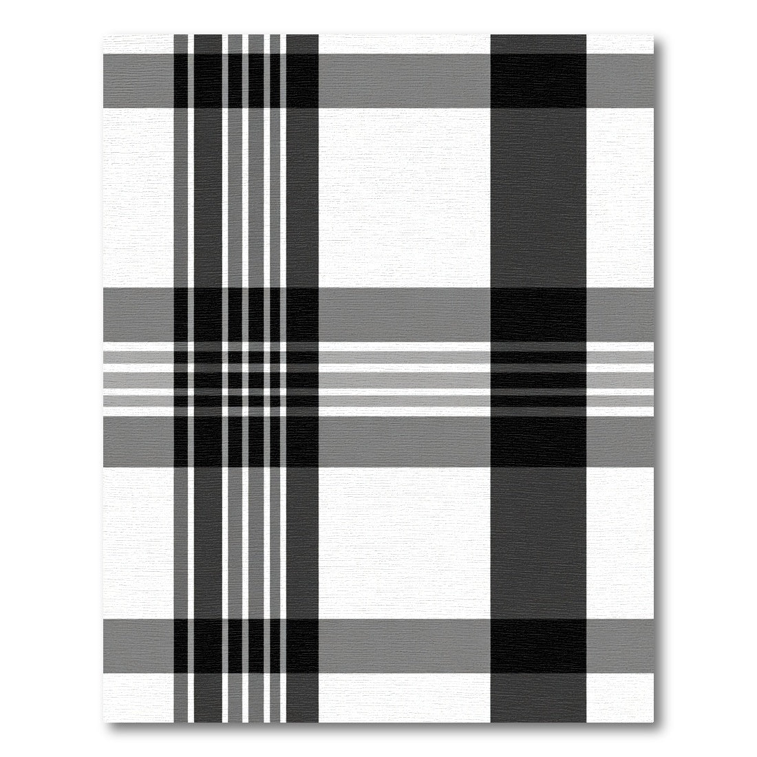 Classic Black White Gray Plaid Rug