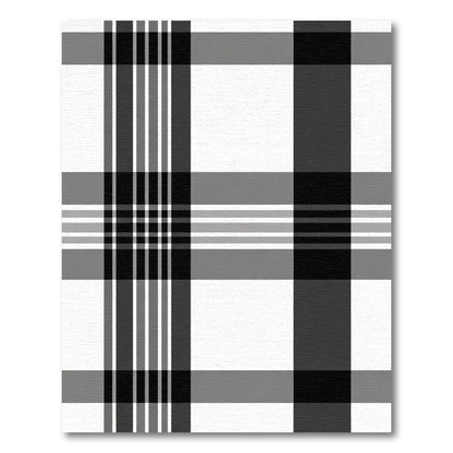 Classic Black White Gray Plaid Rug