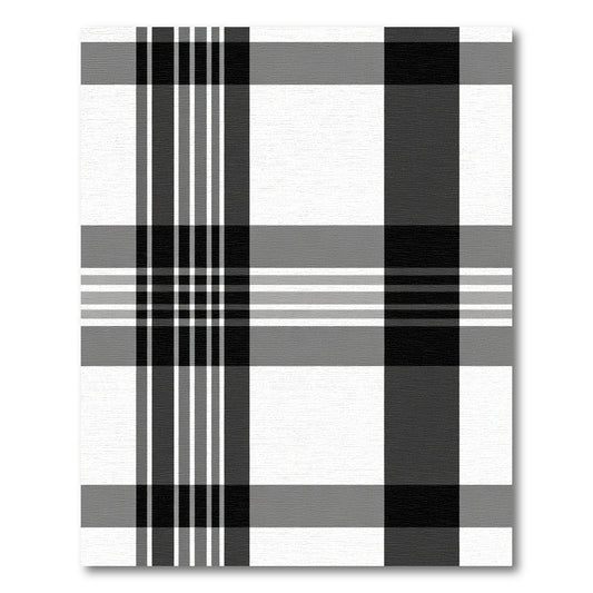 Classic Black White Gray Plaid Rug