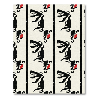 Black and Red Abstract Standing Figures Rug