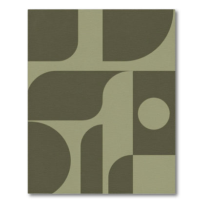 Olive Green Olive Green Geometric Area Rug