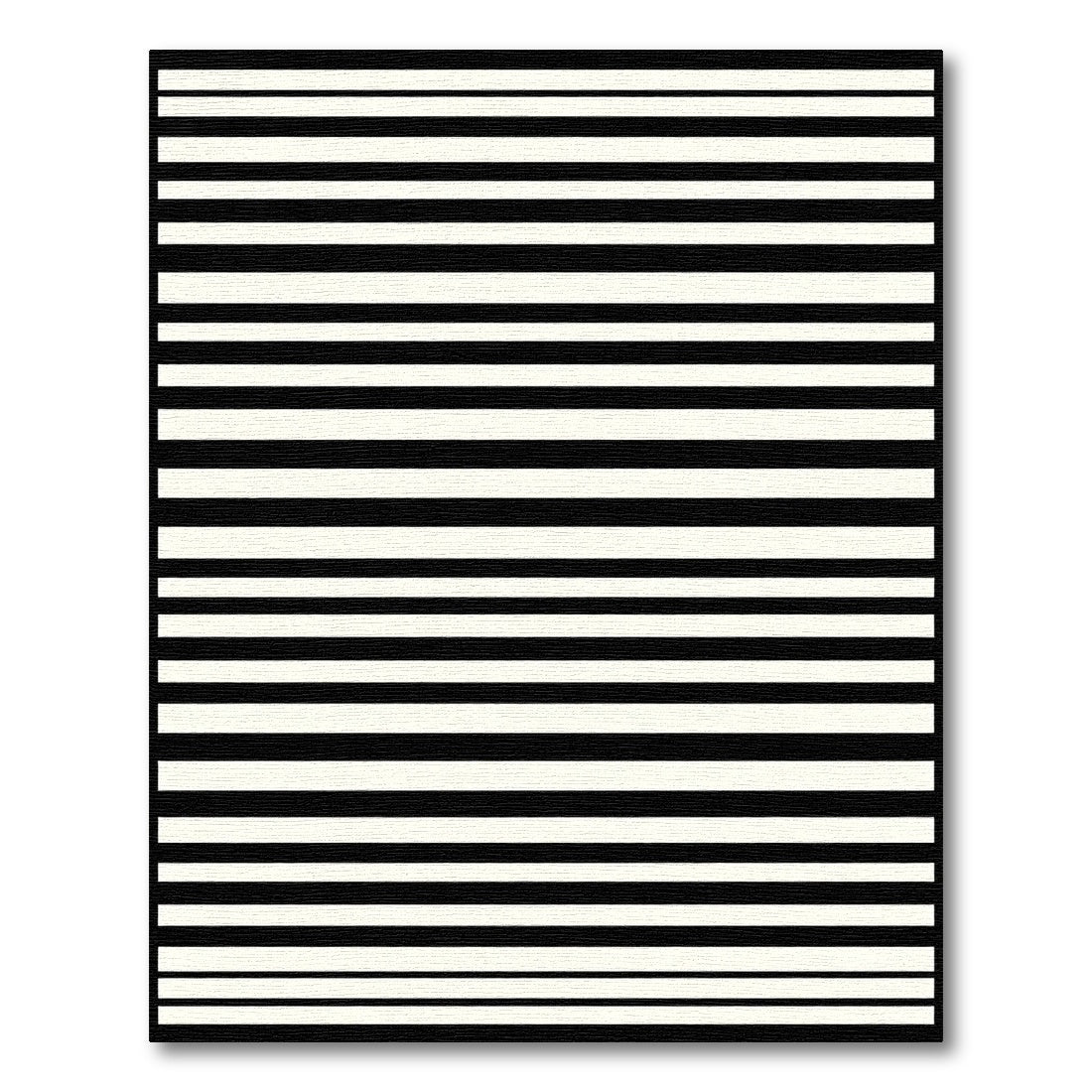 Bold Black White Horizontal Lines Rug