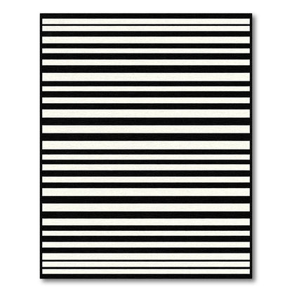 Bold Black White Horizontal Lines Rug