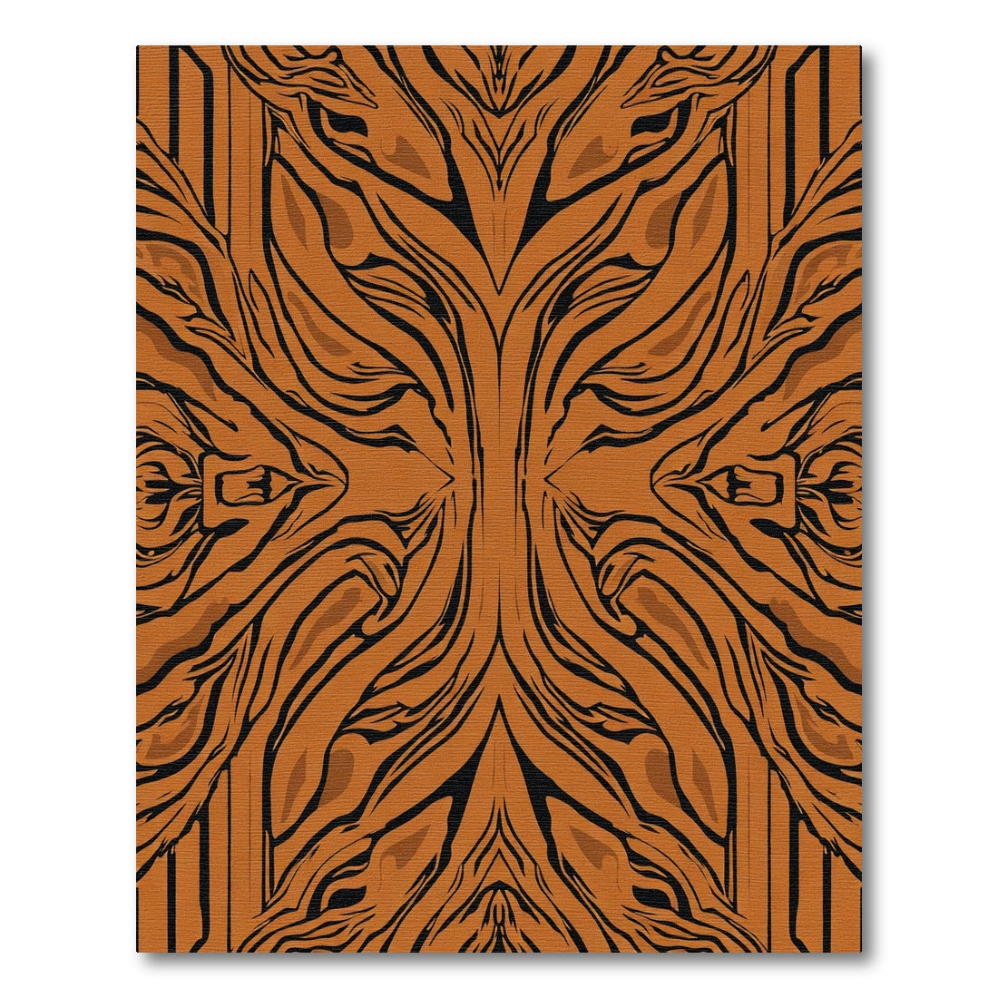 Bold Orange Tiger Stripe Organic Rug