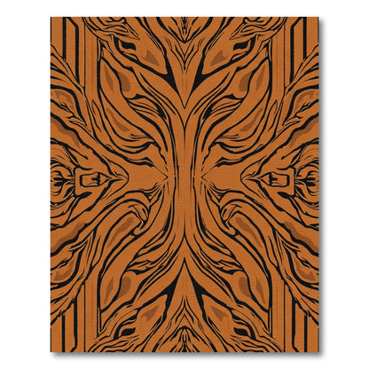 Bold Orange Tiger Stripe Organic Rug