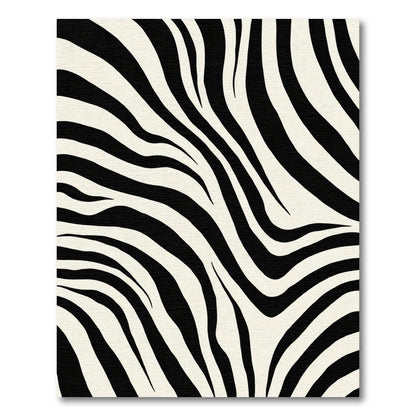 Cream Black Zebra Stripe Rug