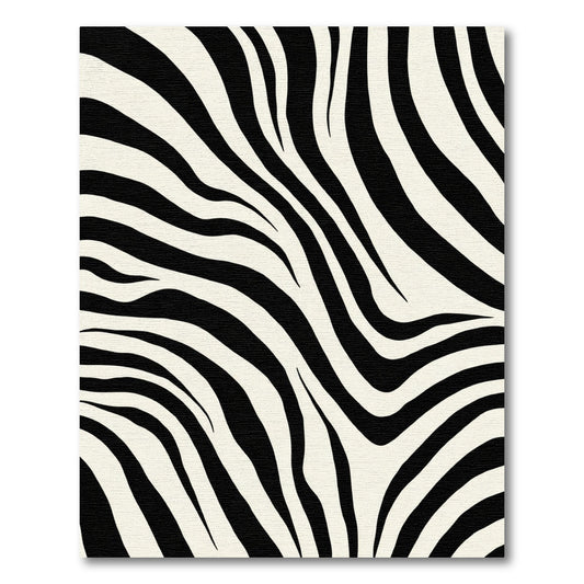 Cream Black Zebra Stripe Rug