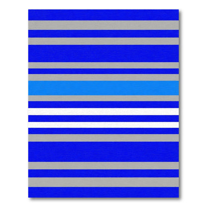 Bold Blue White Gray Striped Rug