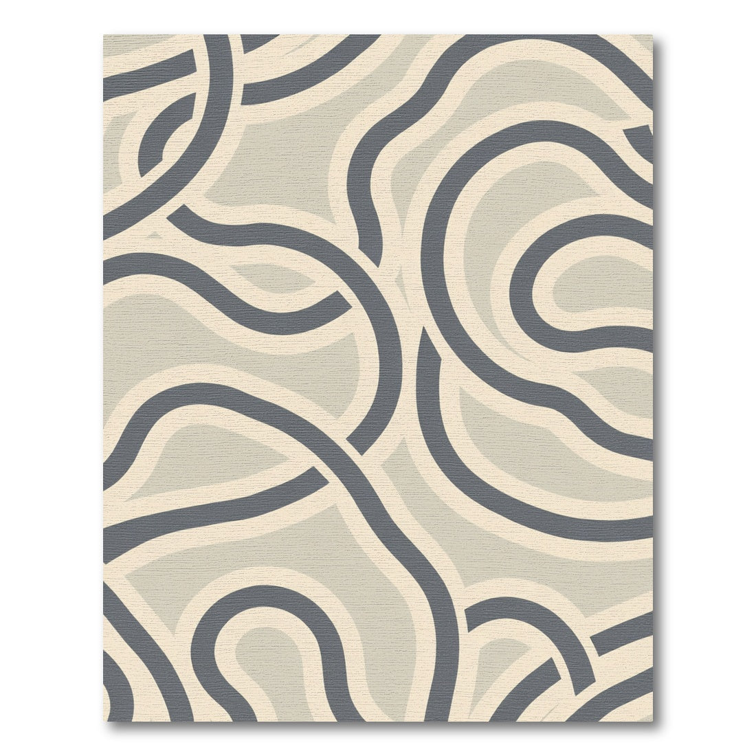 Cream Tan Swirl Abstract Loops Rug