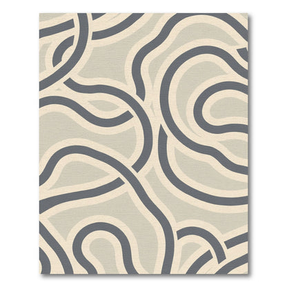 Cream Tan Swirl Abstract Loops Rug
