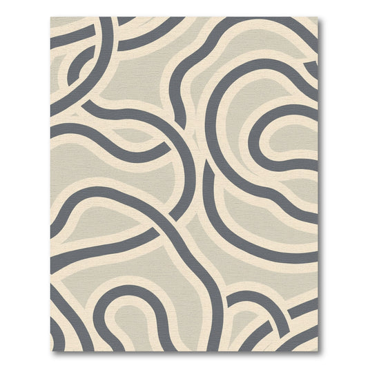 Cream Tan Swirl Abstract Loops Rug