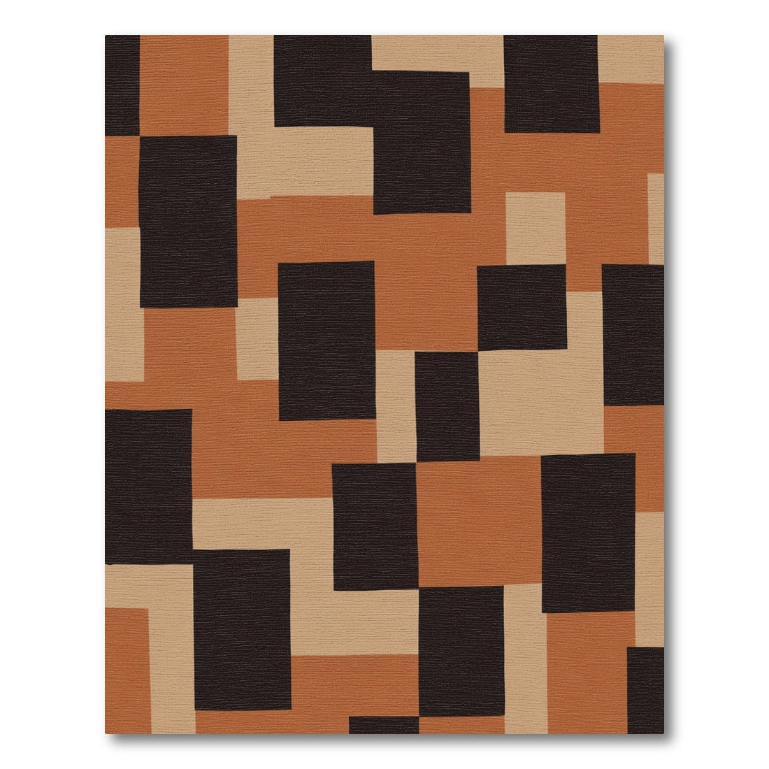 Terracotta Chocolate Block Composition Rug