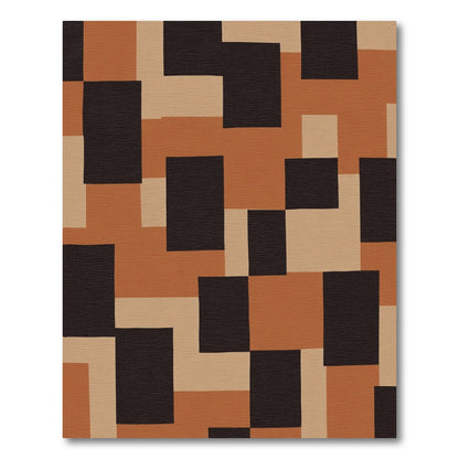 Terracotta Chocolate Block Composition Rug