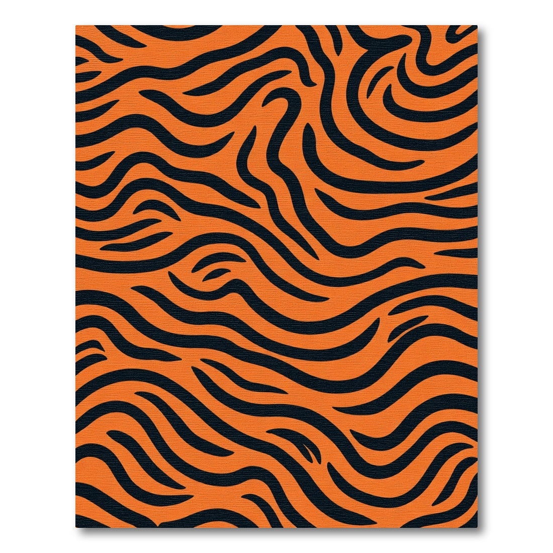 Vibrant Orange Black Animal Print Rug