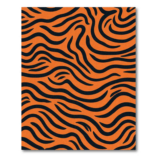 Vibrant Orange Black Animal Print Rug