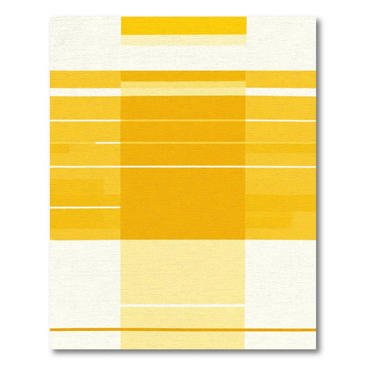 Yellow Saffron Geometric Blocks Rug