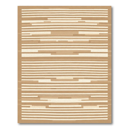 Earthy Neutral Abstract Stripe Rug