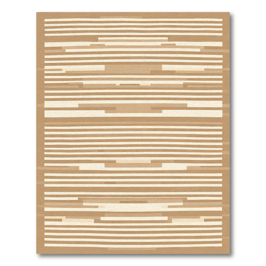 Earthy Neutral Abstract Stripe Rug