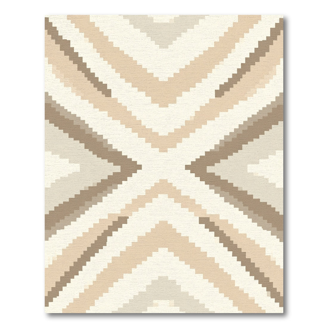 Earthy Tone Chevron Geometric Rug