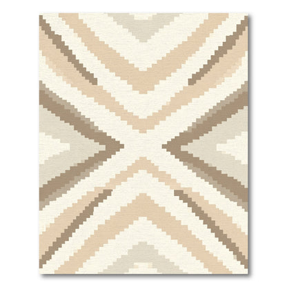 Earthy Tone Chevron Geometric Rug