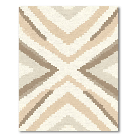 Earthy Tone Chevron Geometric Rug