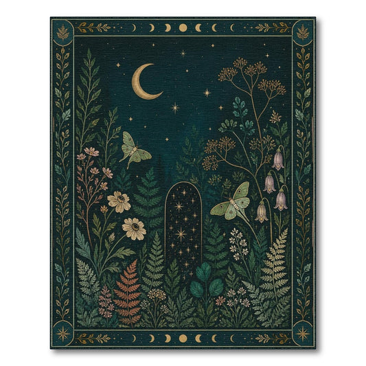 Luna Moth Celestial Garden Rug