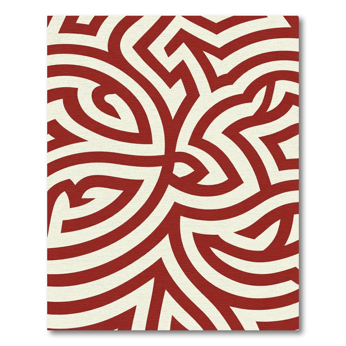 Crimson Cream Intertwined Lines Rug