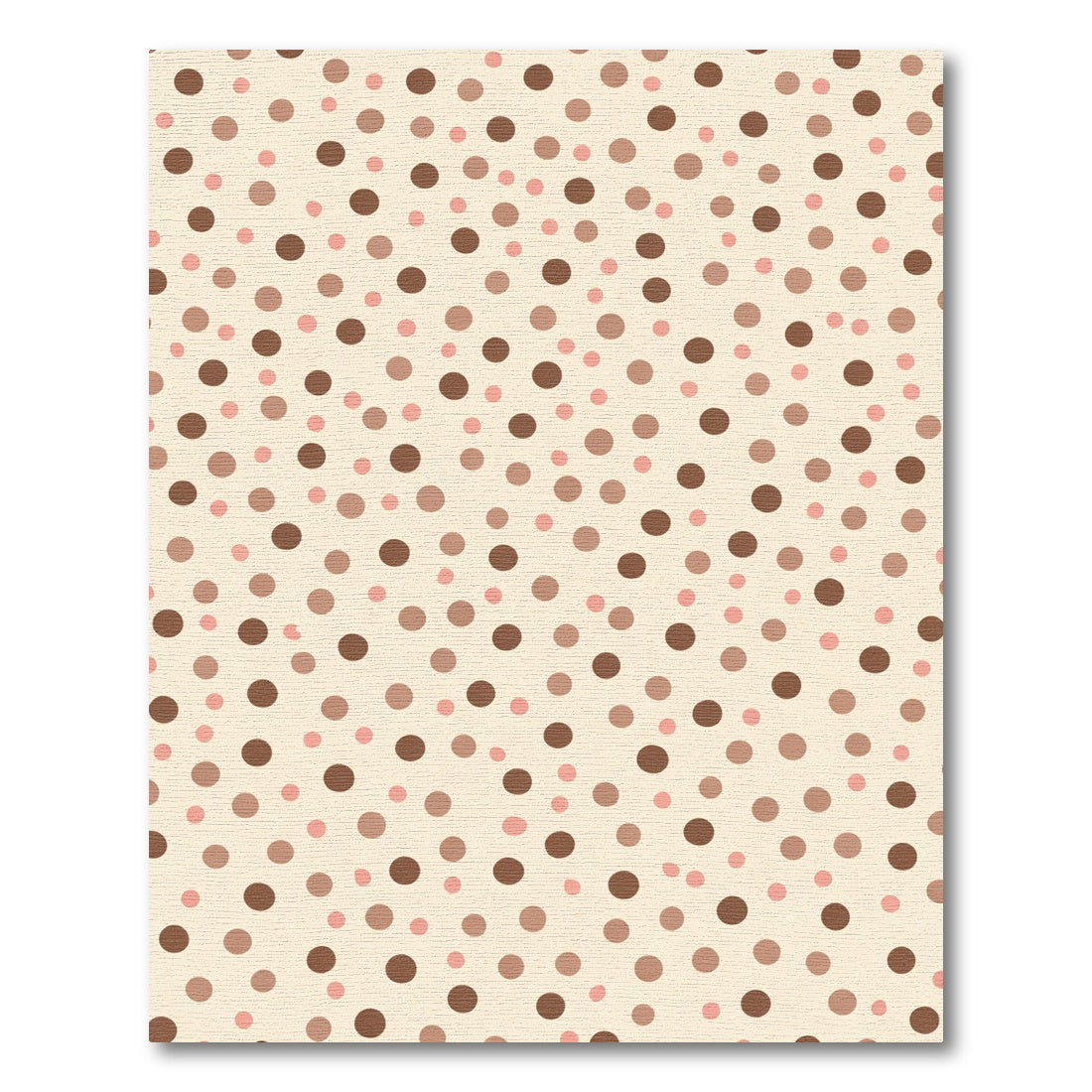 Cream Brown Pink Scattered Polka Dot Rug