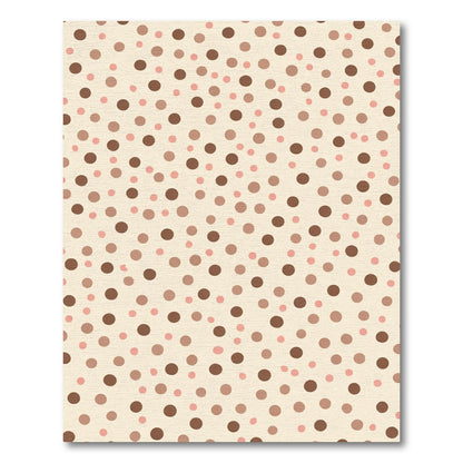 Cream Brown Pink Scattered Polka Dot Rug