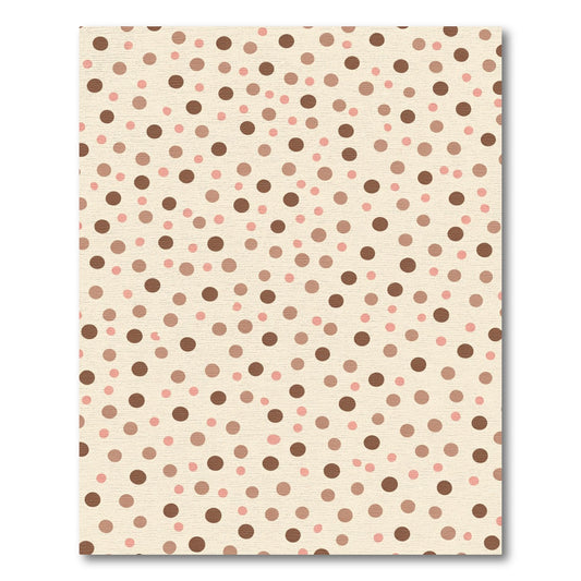 Cream Brown Pink Scattered Polka Dot Rug
