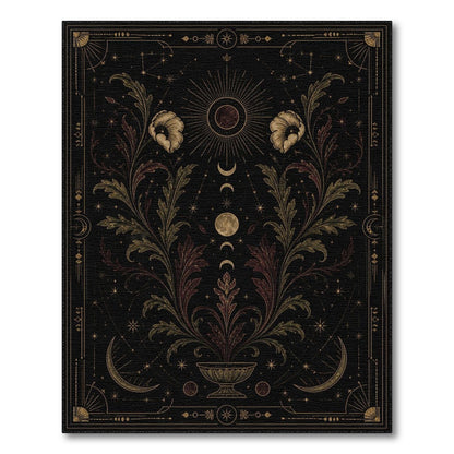 Celestial Floral Moon Phase Area Rug