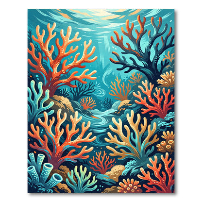 Vibrant Coral Reef Underwater Scene Rug