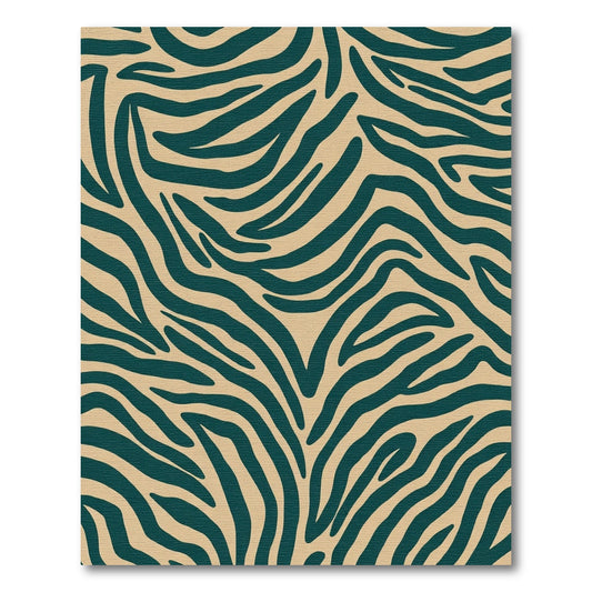 Emerald Teal Zebra Print Rug