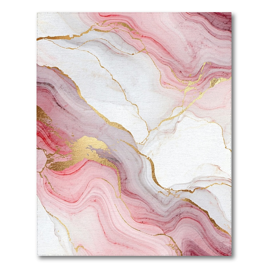 Pink Gold Veined Marble Rug