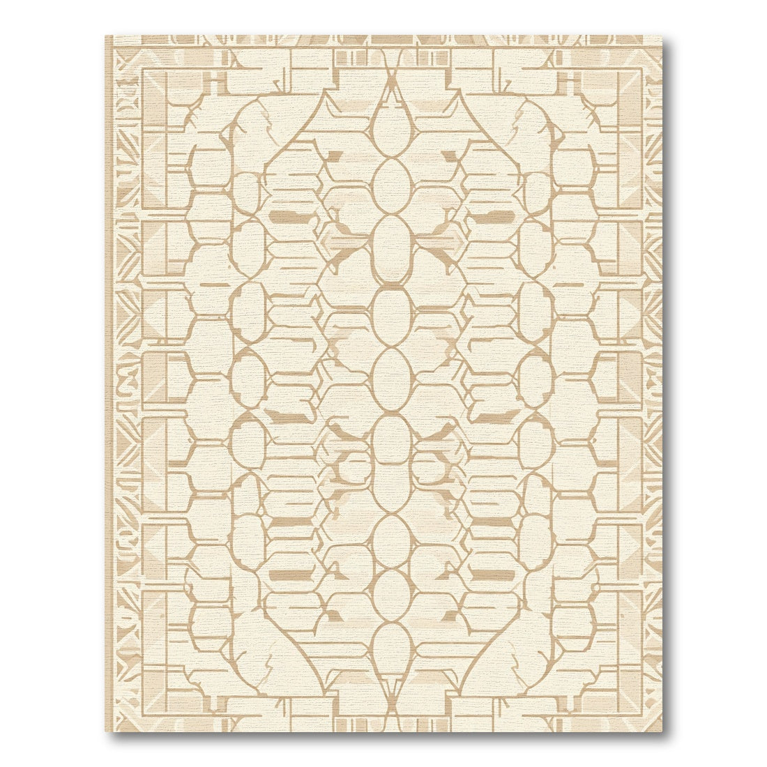 Neutral Cream Geometric Arc Rug