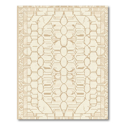 Neutral Cream Geometric Arc Rug