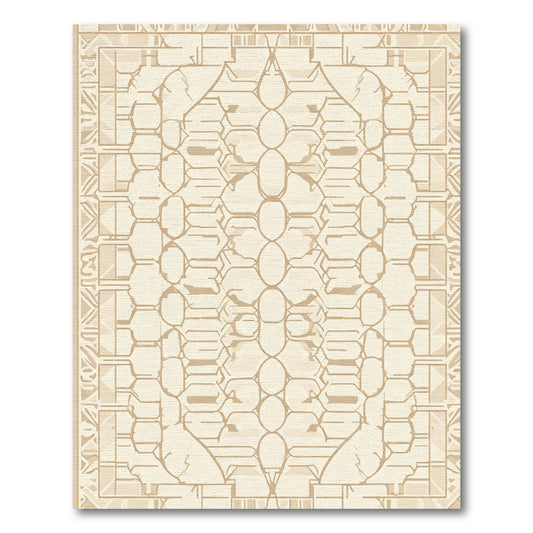 Neutral Cream Geometric Arc Rug